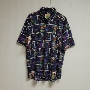 RSVLTS X Nickelodeon Black Graphic Ninja Turtle Button Down Shirt 2XL